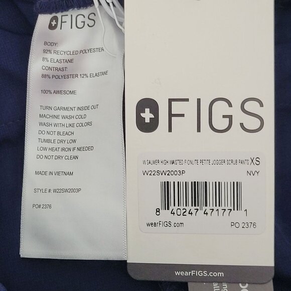Figs Saumer High Waisted Fionlite Petite Jogger Scrub Pants Size XS/P Navy NWT - Picture 4 of 8